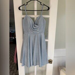 Trixi Sparkling Light Blue Spaghetti Strap Dress size Small